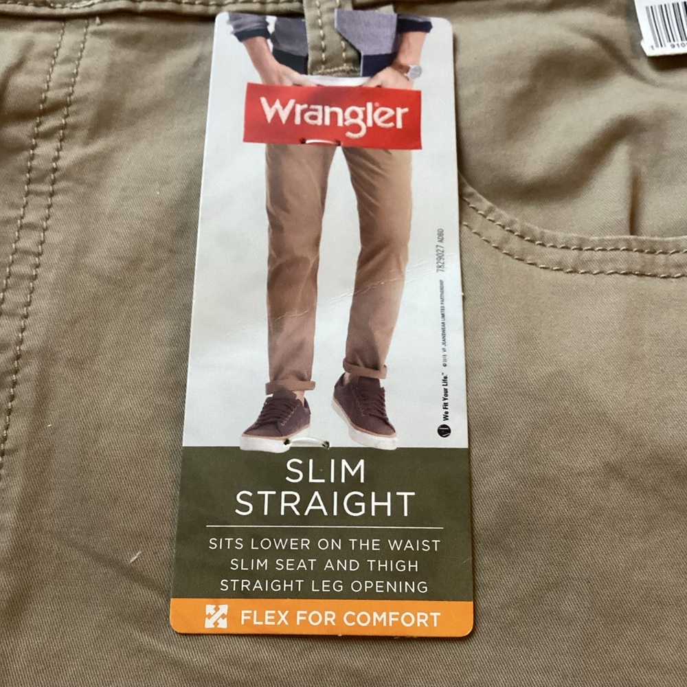 NEW Wrangler Men's Slim Straight Jeans - Tan 38 X 30